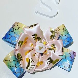 Handmade unicorn hair bow